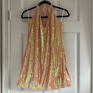Lulu's Iridescent Sequin Mini Dress